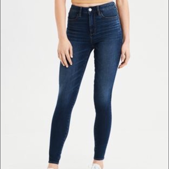 American Eagle Navy Skinny Jeans Size 8 - Picture 1 of 8